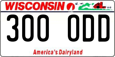 WI license plate 300ODD