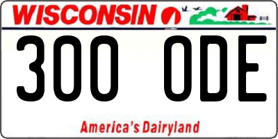 WI license plate 300ODE