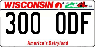 WI license plate 300ODF