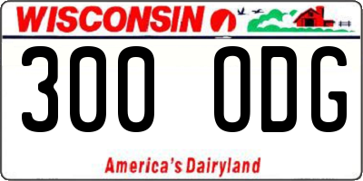 WI license plate 300ODG