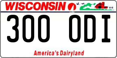 WI license plate 300ODI