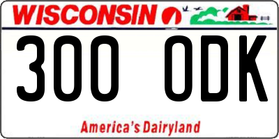 WI license plate 300ODK