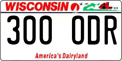 WI license plate 300ODR