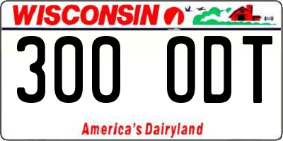WI license plate 300ODT