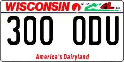WI license plate 300ODU