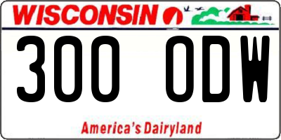 WI license plate 300ODW