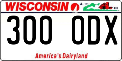 WI license plate 300ODX
