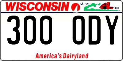 WI license plate 300ODY