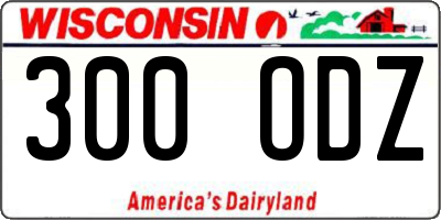 WI license plate 300ODZ