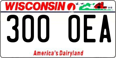 WI license plate 300OEA