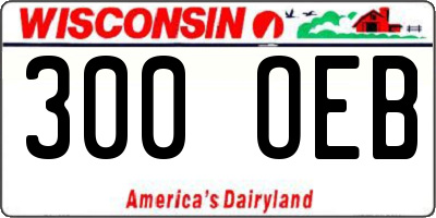 WI license plate 300OEB