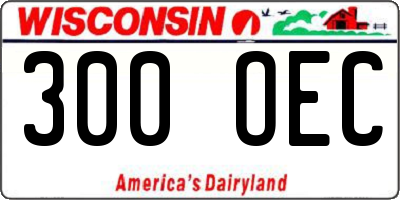 WI license plate 300OEC