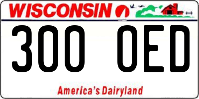 WI license plate 300OED