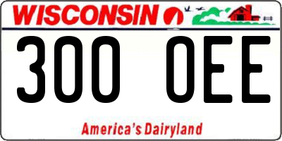 WI license plate 300OEE