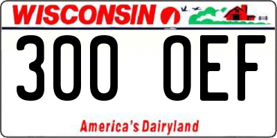WI license plate 300OEF