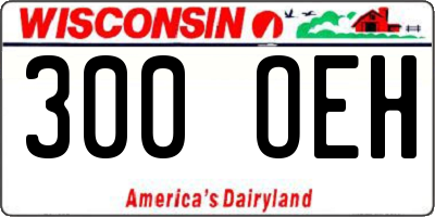 WI license plate 300OEH