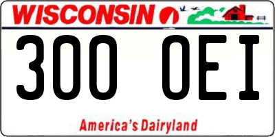 WI license plate 300OEI