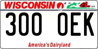 WI license plate 300OEK