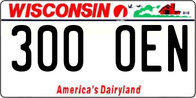 WI license plate 300OEN