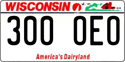 WI license plate 300OEO
