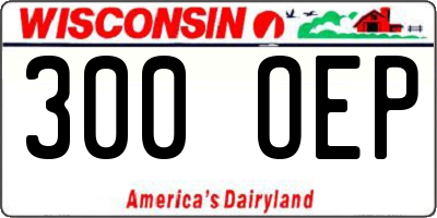 WI license plate 300OEP