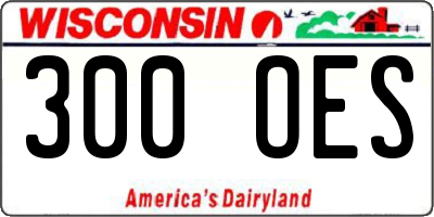 WI license plate 300OES