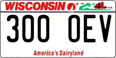 WI license plate 300OEV