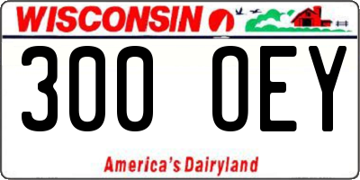 WI license plate 300OEY