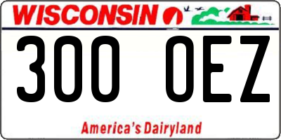 WI license plate 300OEZ