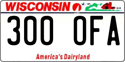 WI license plate 300OFA