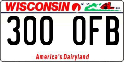 WI license plate 300OFB