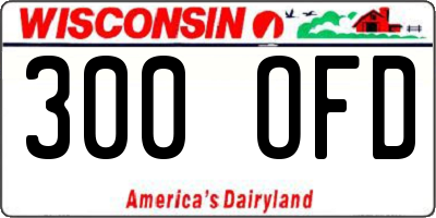 WI license plate 300OFD