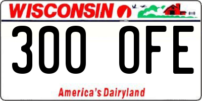 WI license plate 300OFE