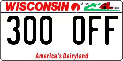 WI license plate 300OFF