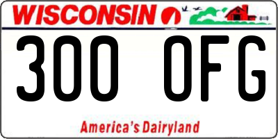 WI license plate 300OFG