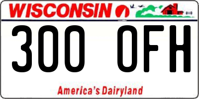 WI license plate 300OFH