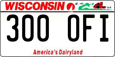 WI license plate 300OFI