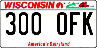 WI license plate 300OFK