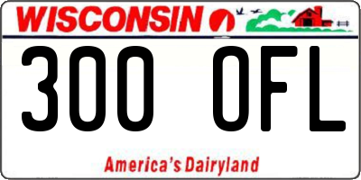 WI license plate 300OFL