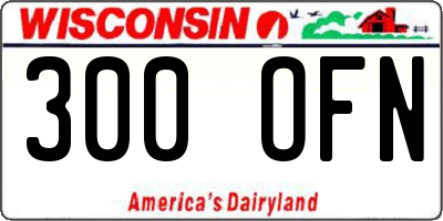 WI license plate 300OFN