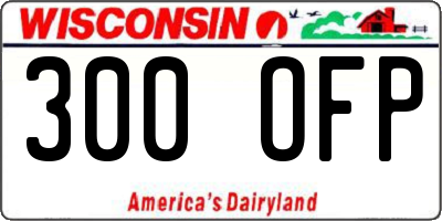 WI license plate 300OFP