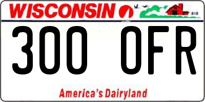WI license plate 300OFR