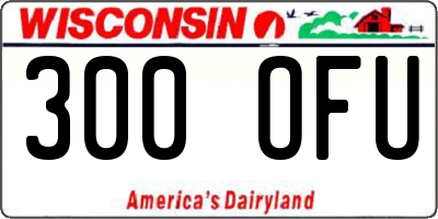 WI license plate 300OFU
