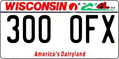 WI license plate 300OFX