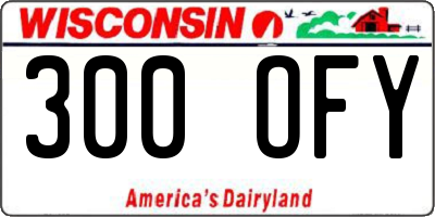 WI license plate 300OFY