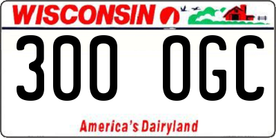 WI license plate 300OGC