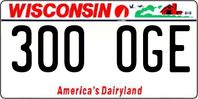 WI license plate 300OGE