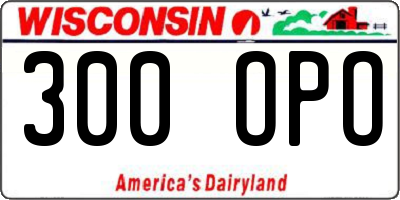 WI license plate 300OPO