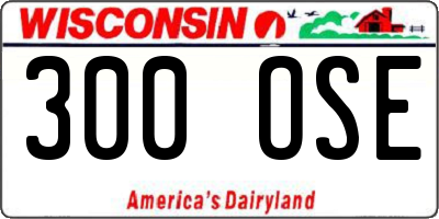 WI license plate 300OSE