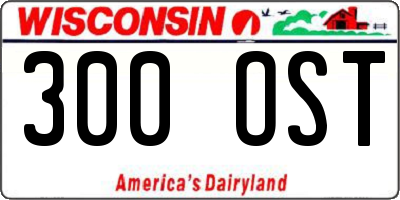 WI license plate 300OST